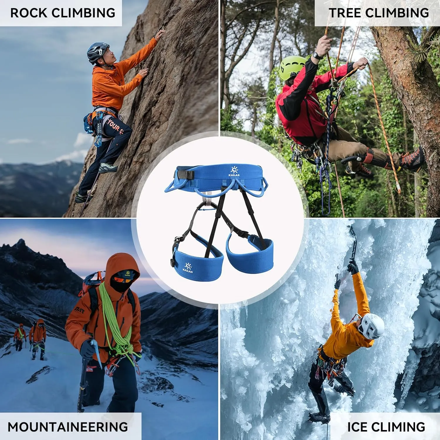 KAILAS B3 Rock Climbing Harness Men Roofing Harness Safety Belt Climbing Gear Adjustable Mountaineering Lightweight