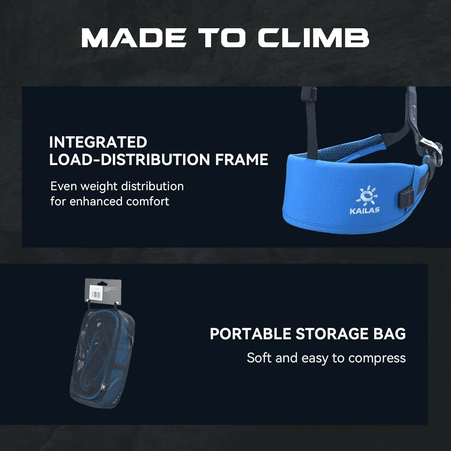 KAILAS B3 Rock Climbing Harness Men Roofing Harness Safety Belt Climbing Gear Adjustable Mountaineering Lightweight