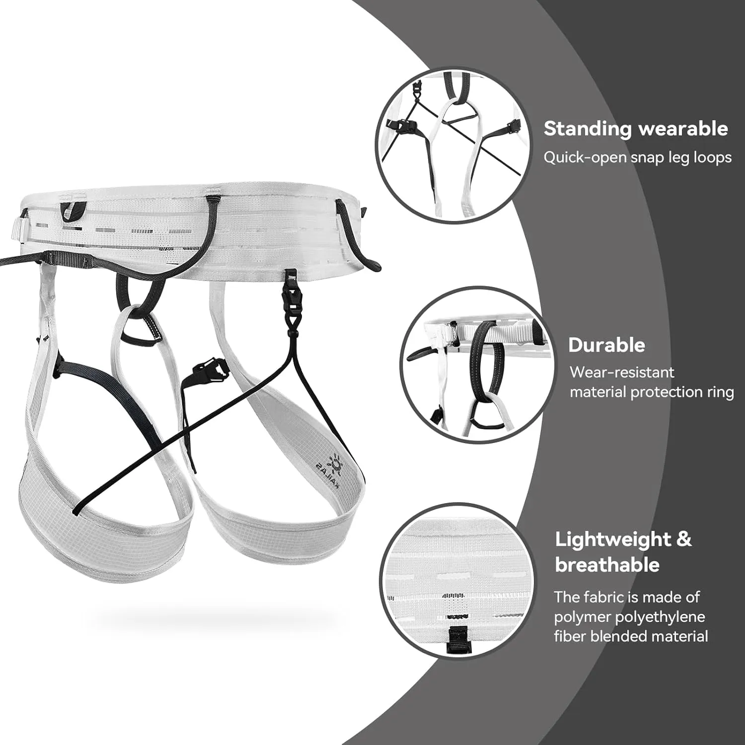 KAILAS Professional Mountaineering Harness Lightweight Rock Climbing Men Ski Harness Adjustable Comfortable