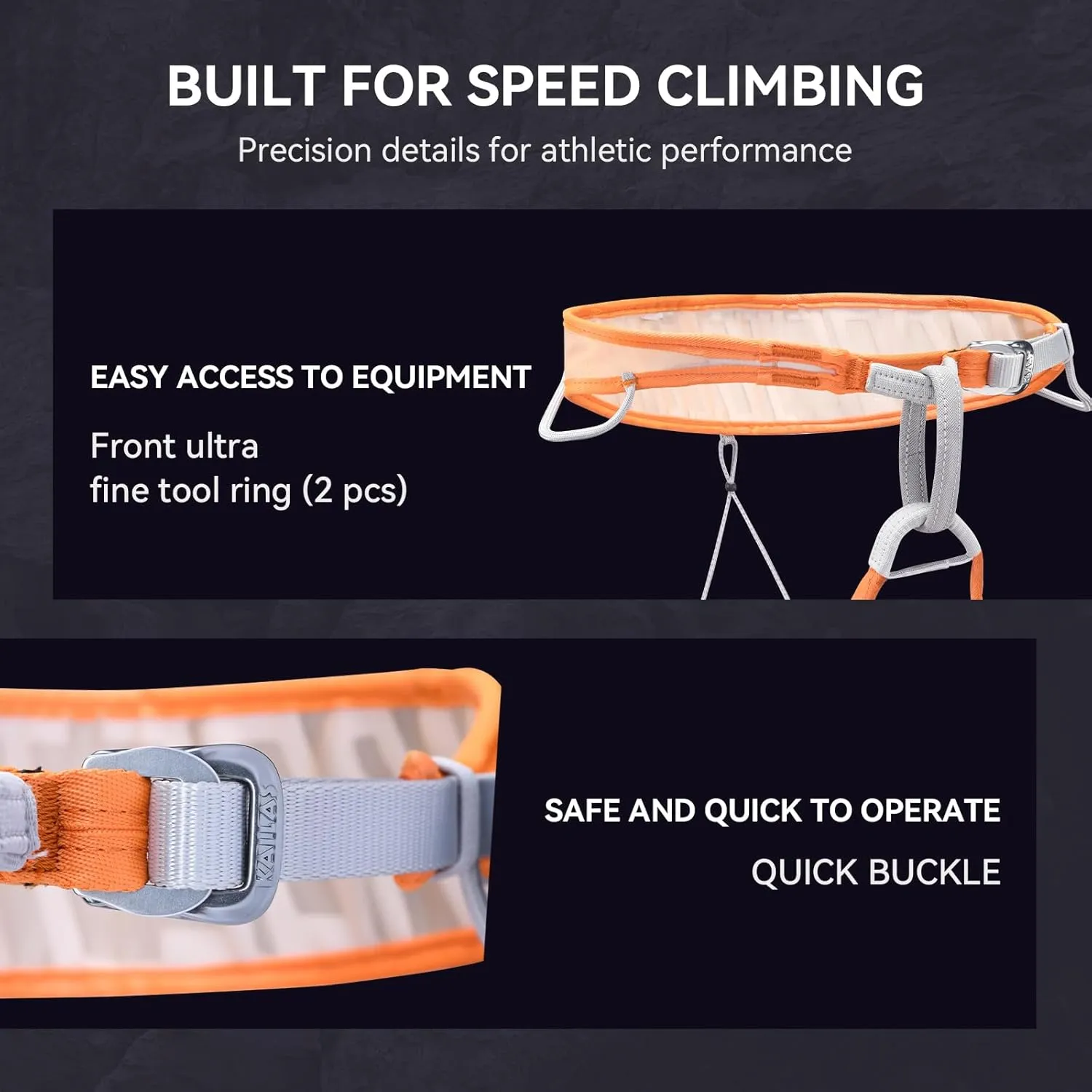 KAILAS Professional Mountaineering Harness Lightweight Rock Climbing Men Ski Harness Adjustable Comfortable