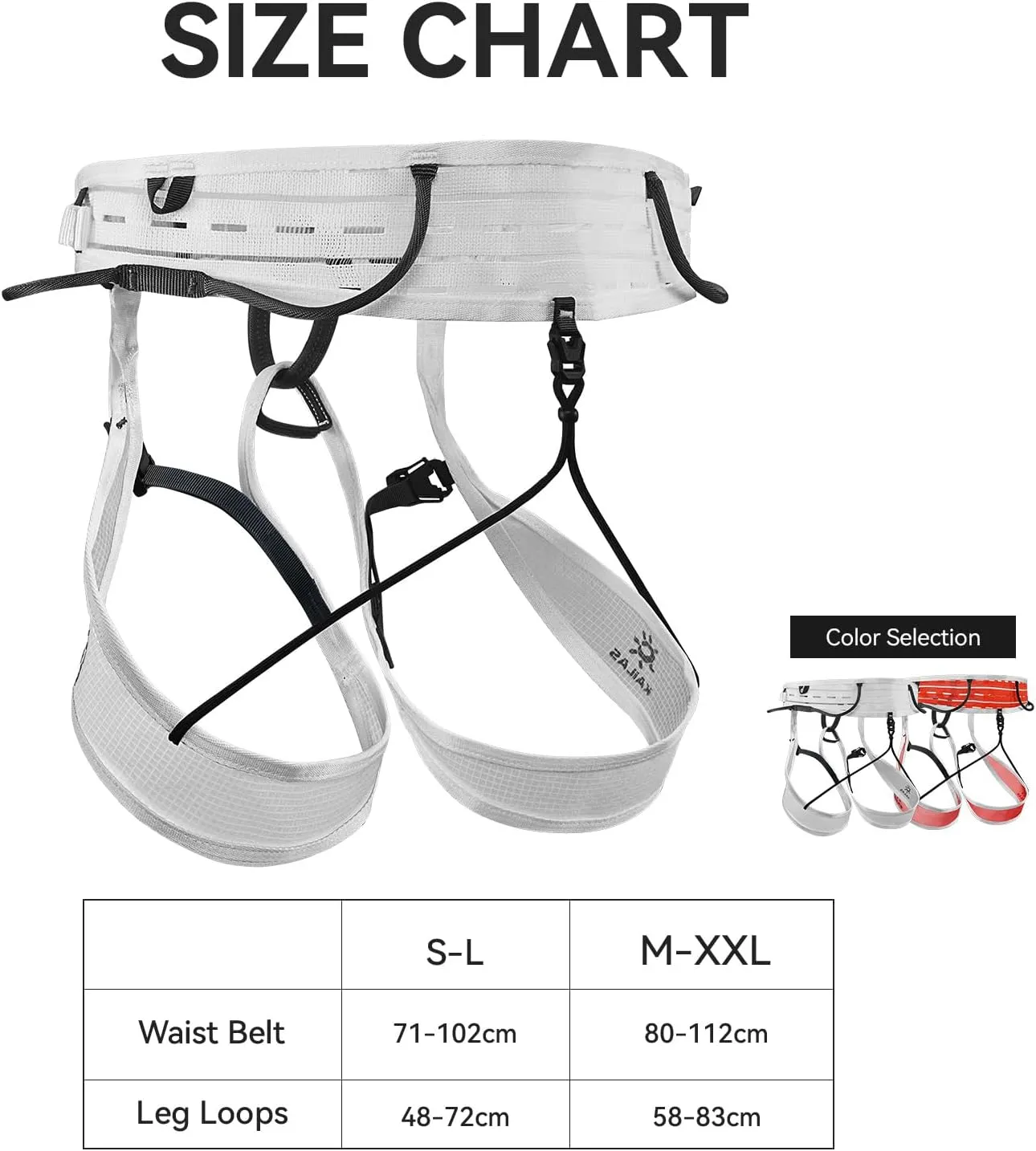 KAILAS Professional Mountaineering Harness Lightweight Rock Climbing Men Ski Harness Adjustable Comfortable