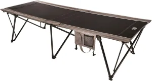 Kamp-Rite Oversized Kwik Cot Quick Setup 1 Person Sleeping Bed with Side Storage Pockets, Storage Hammock and 600D Carry Bag, Black & Gray