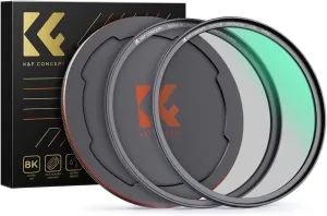 K&F Concept Magnetic 67mm Circular Polarizers Filter (Magnetic Polarizing Filter   Magnetic Basic Ring   Lens Cap) with 28 Multi-Layer Coatings CPL Filter for Camera Lens (Nano-X Series)