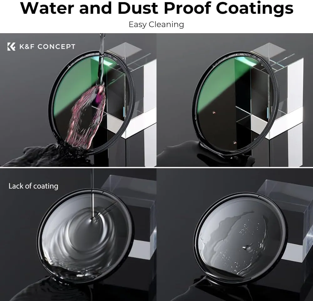 K&F Concept Magnetic 67mm Circular Polarizers Filter (Magnetic Polarizing Filter   Magnetic Basic Ring   Lens Cap) with 28 Multi-Layer Coatings CPL Filter for Camera Lens (Nano-X Series)
