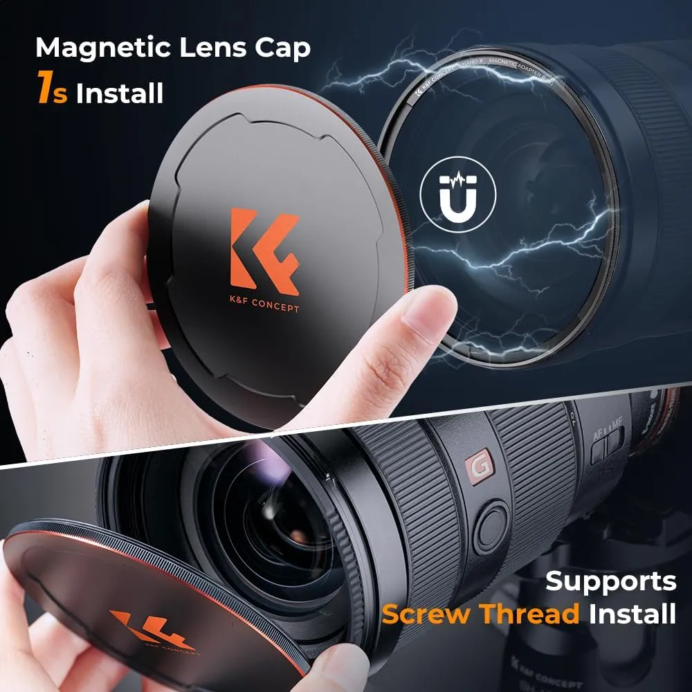 K&F Concept Magnetic 67mm Circular Polarizers Filter (Magnetic Polarizing Filter   Magnetic Basic Ring   Lens Cap) with 28 Multi-Layer Coatings CPL Filter for Camera Lens (Nano-X Series)