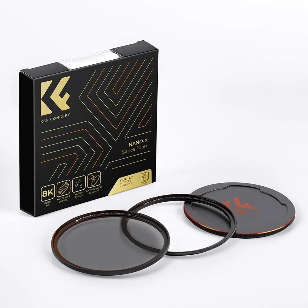 K&F Concept Magnetic 67mm Circular Polarizers Filter (Magnetic Polarizing Filter   Magnetic Basic Ring   Lens Cap) with 28 Multi-Layer Coatings CPL Filter for Camera Lens (Nano-X Series)