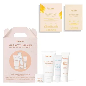 Karuna Mighty Minis Starter Set with Clarifying  Face Mask, Skin-Clearing Skincare Duo for Blemish-Prone, Congested, and Oily Skin