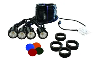 Kasco Universal Lighting Package for Non-Kasco Units – 120V, 11W per Fixture, 50 ft Power Cord, 4 fixtures – LED4C11-050 - Fountain NOT Included