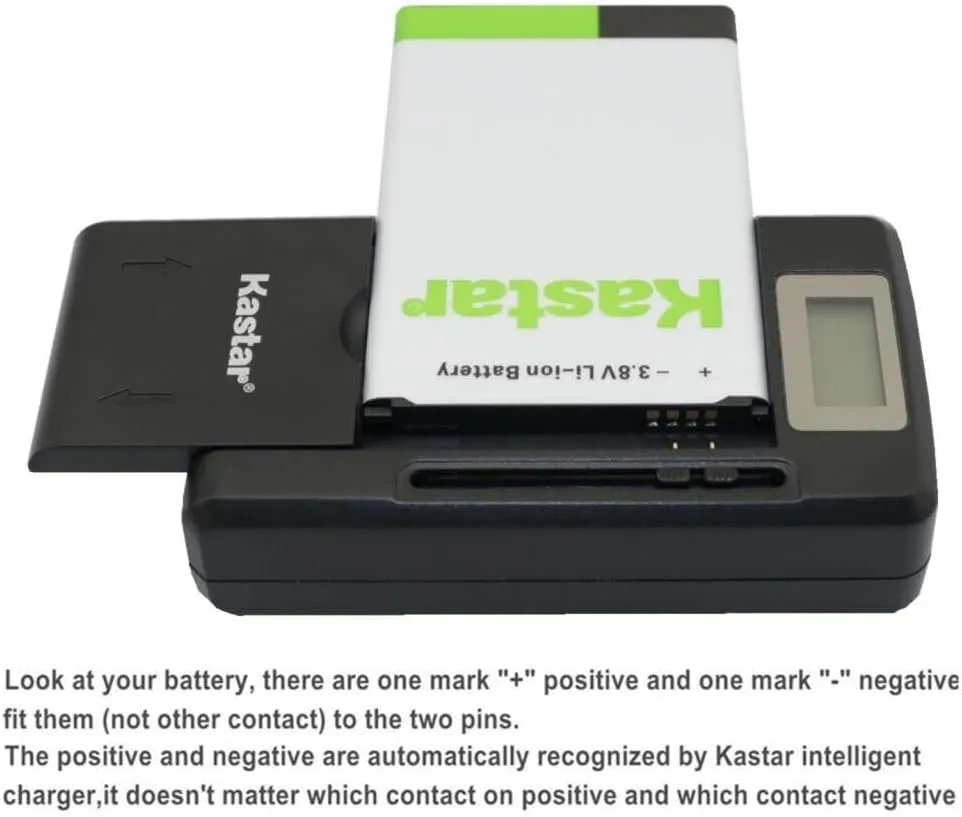 Kastar 4-Pack BL-5B Battery and Smart LCD Charger for Tecsun X3, A3, A5 Devices; 3.7V Output Voltage