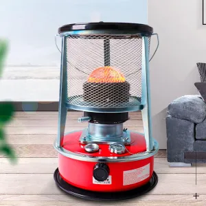 Kerosene Stove Indoor, Portable Petroleum Stove, Mobile Without Electricity Heating for Outdoor Camping Tents, Kerosene Heater With Storage Bag and Wick, 4.6l, Efficient,Red-32×32×46cm