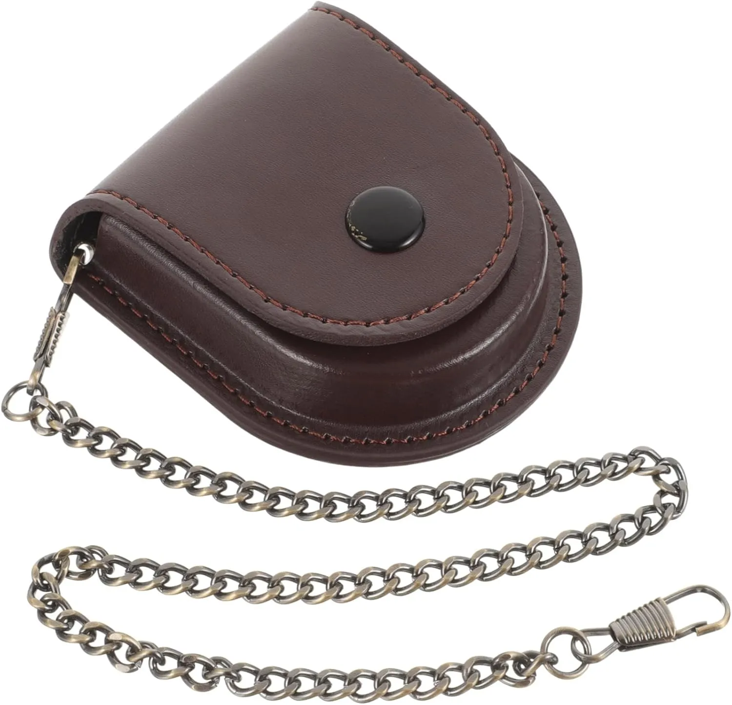 KESYOO 2pcs Pocket Watch Leather Case Electronic Pocket Watch Kit Watch Display Automatic Watch Winder Pocket Watch Case Portable Watch Smartwatch Retro Style Watch Pouch Metal Coffee