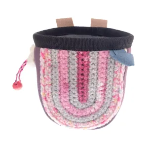 Kids Chalk Bag Cute Little Girl. Small Pink Rock Climbing Chalk Bag. Good Mini Chalk Purse of Neoprene. For Bouldering Children. S Size