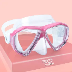 Kids Diving Mask 180° Anti-Fog Swim Mask, Tempered Glass Child Swim Goggles with Nose Cover Anti-Leak Kids Swim Goggles 4-14 Boys Girls for Diving, Snorkeling, Swimming