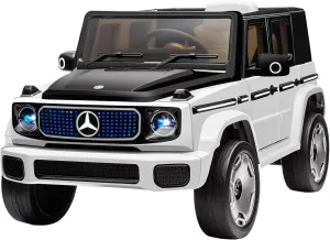 Kids Ride On Car, Licensed Mercedes-Benz Concept EQG Electric Car for Kids, 12V Ride on Truck Toy w/Remote Control, LED Light, 3 Speeds, Music, Aged 3-5 Years, White