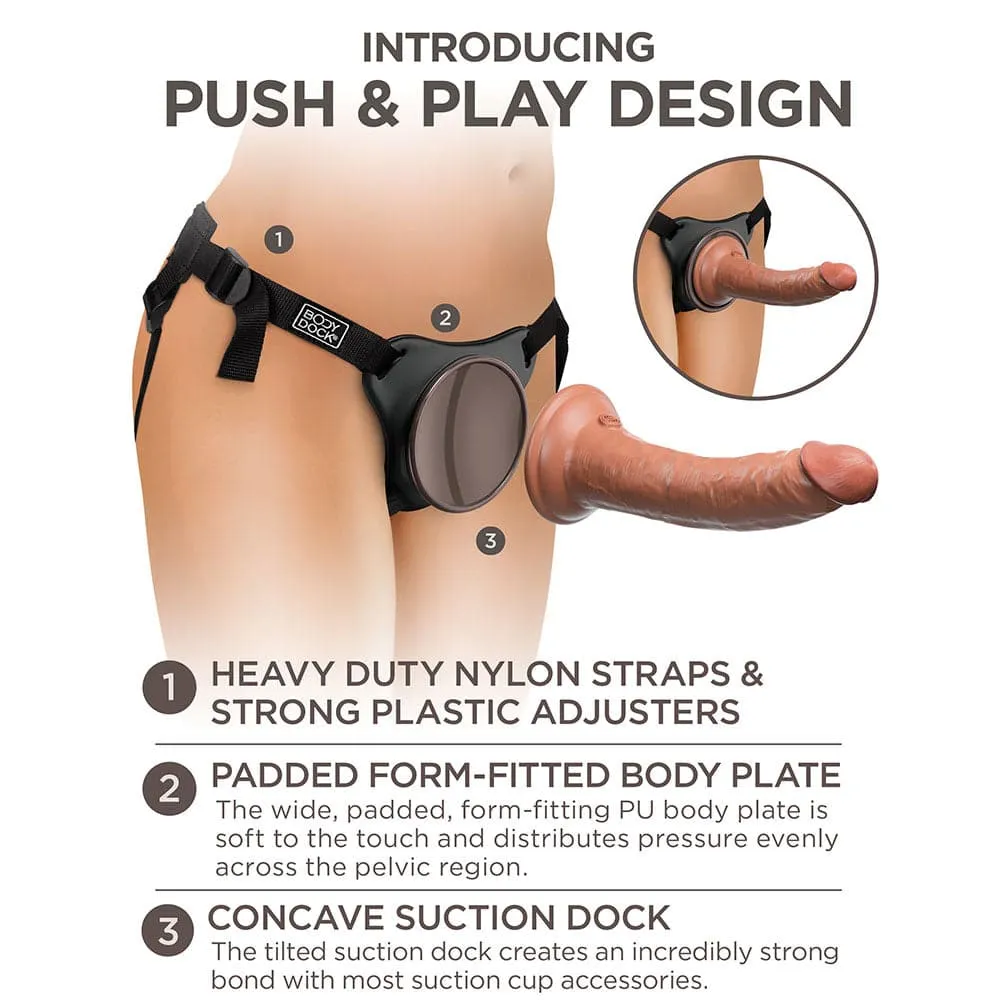 King Cock Elite Comfy Silicone Body Dock Kit - Caramel