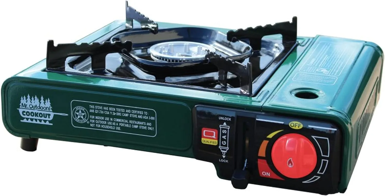 King Kooker Mr. Outdoors Cookout Model # MOC13S Single Butane Stove with Carry Bag, Green, Large