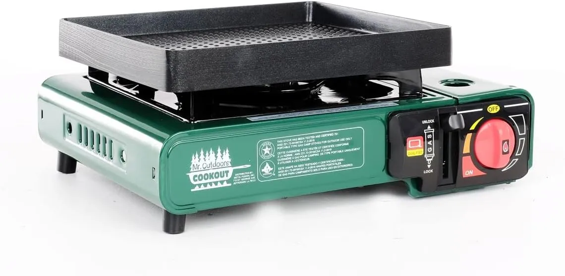 King Kooker Mr. Outdoors Cookout Model # MOC13S Single Butane Stove with Carry Bag, Green, Large