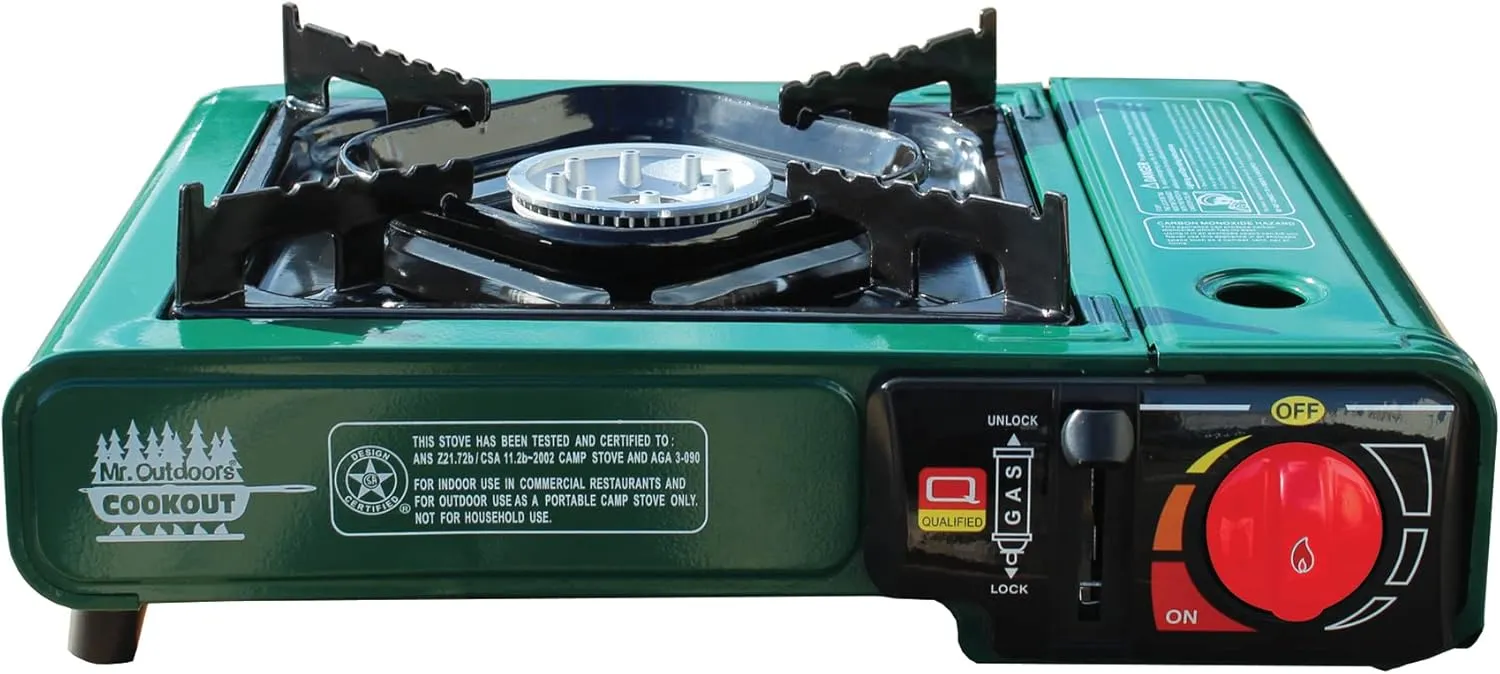 King Kooker Mr. Outdoors Cookout Model # MOC13S Single Butane Stove with Carry Bag, Green, Large