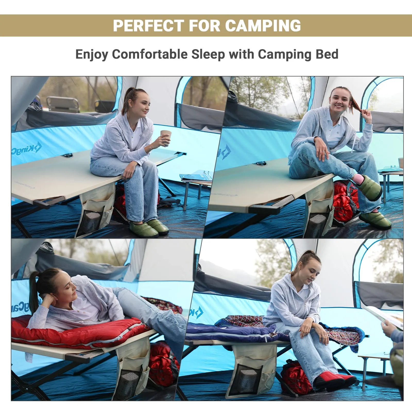 KingCamp BANYAN Steel Army Cot L Family Comfort Bed