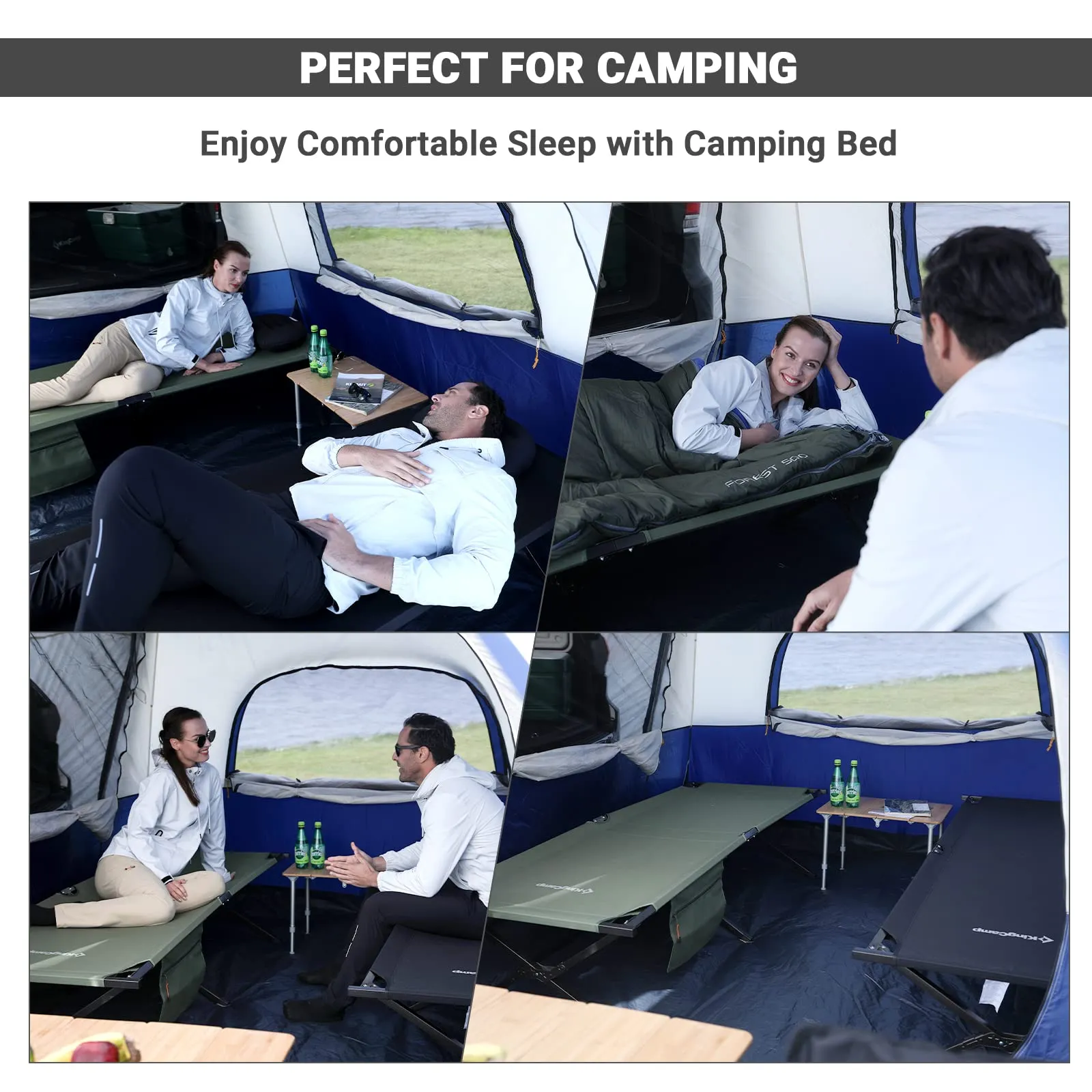 KingCamp BANYAN Steel Army Cot L Family Comfort Bed