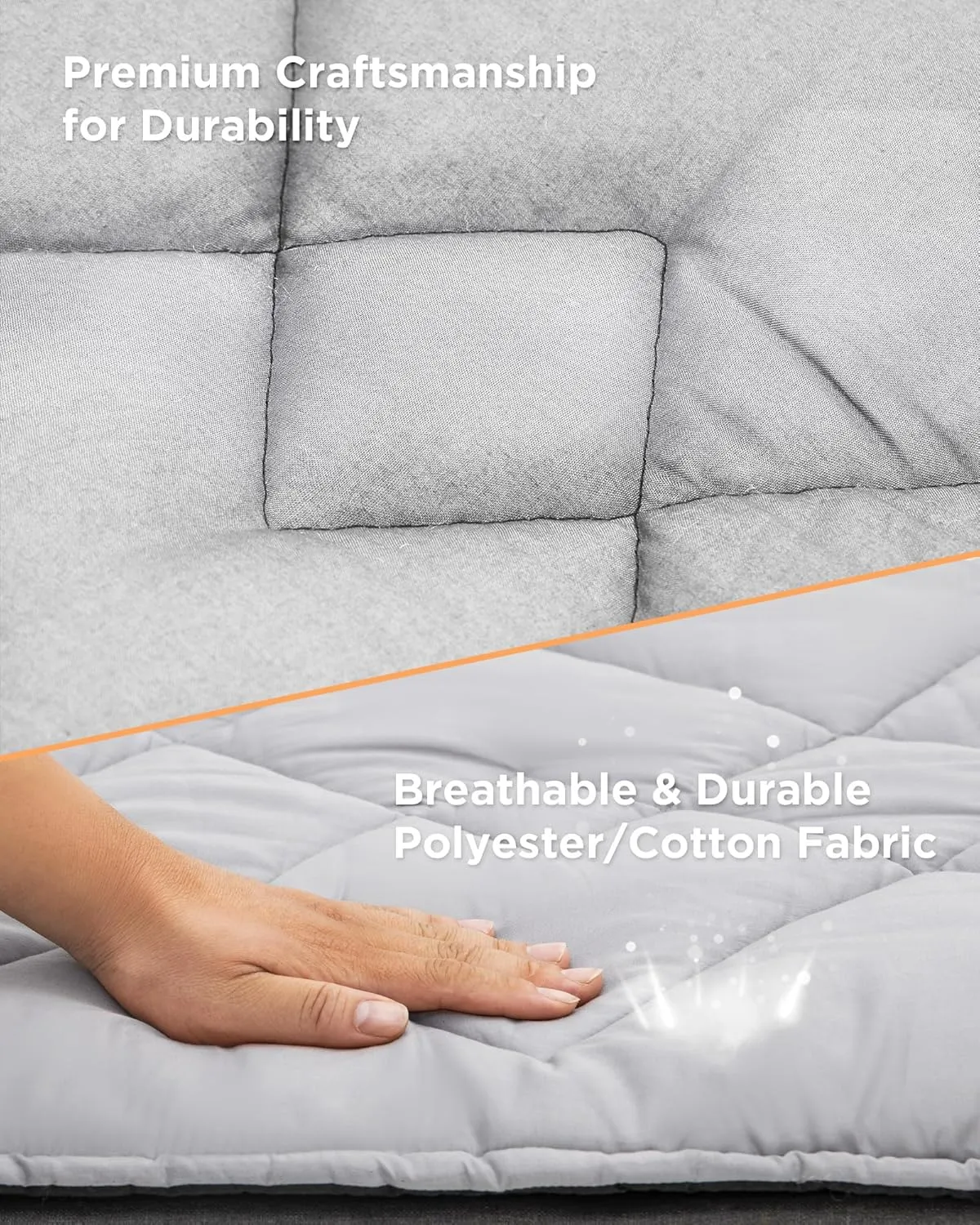 KingCamp Cot Mattress, Portable Lightweight Camping Sleeping Mat Soft Comfortable Non-Slip Cot Pad for Camp Cot, RV Bunk & Twin Beds