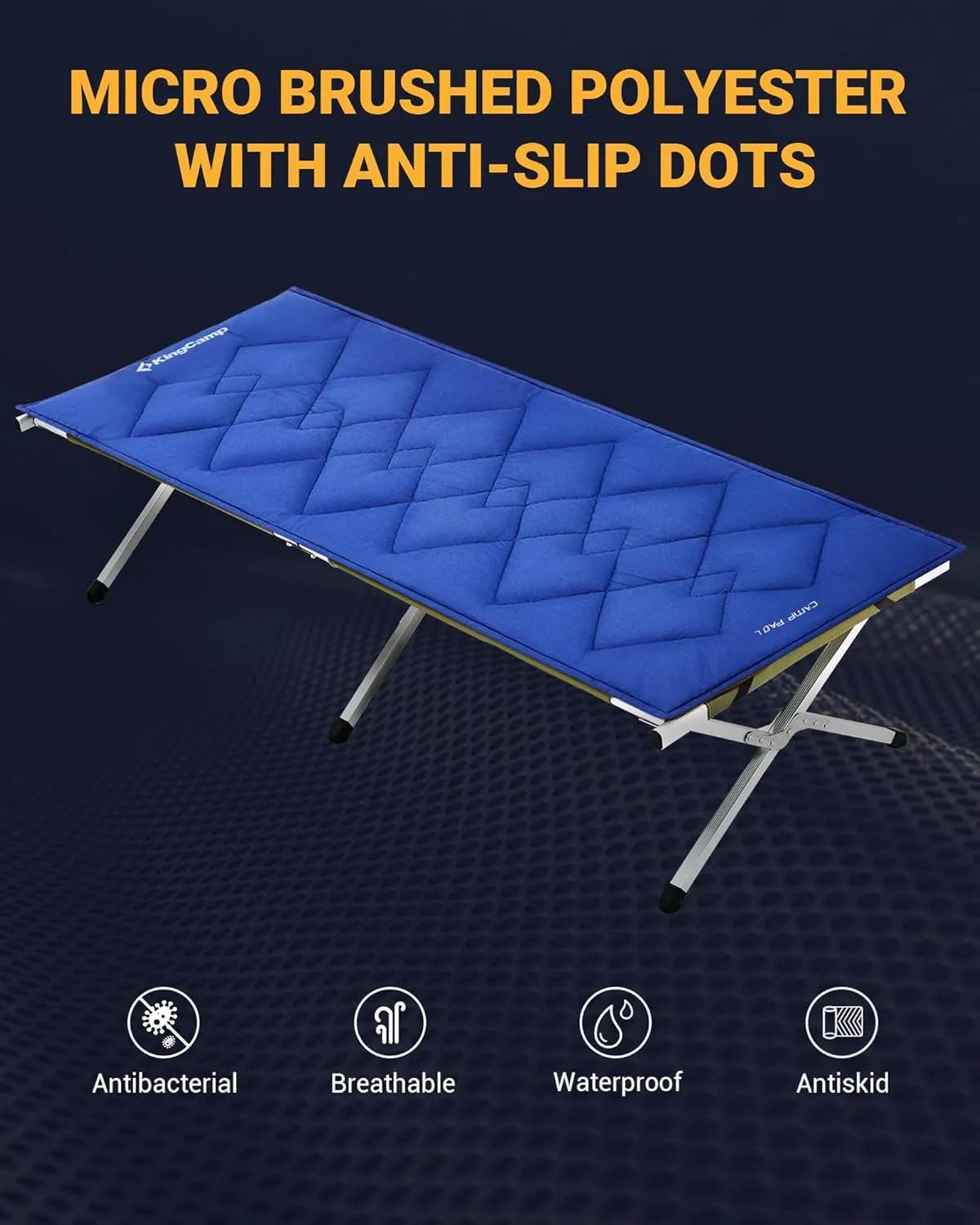 KingCamp Cot Mattress, Portable Lightweight Camping Sleeping Mat Soft Comfortable Non-Slip Cot Pad for Camp Cot, RV Bunk & Twin Beds