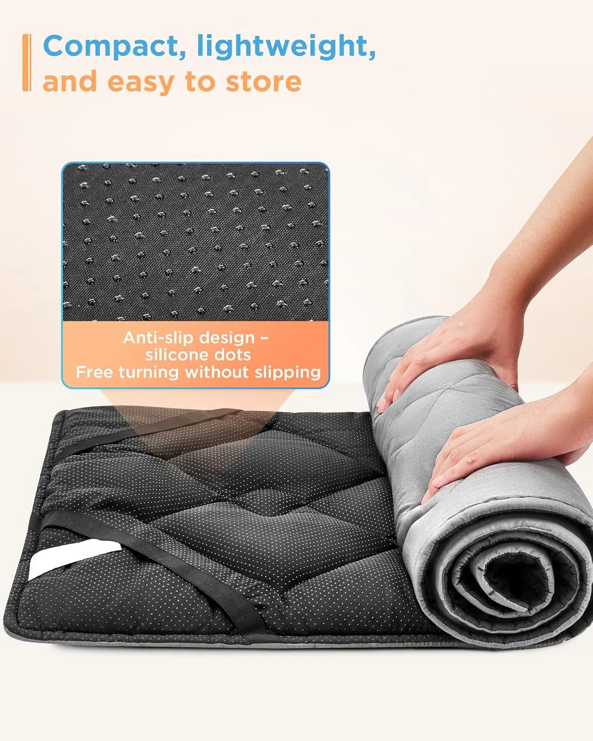 KingCamp Cot Mattress, Portable Lightweight Camping Sleeping Mat Soft Comfortable Non-Slip Cot Pad for Camp Cot, RV Bunk & Twin Beds