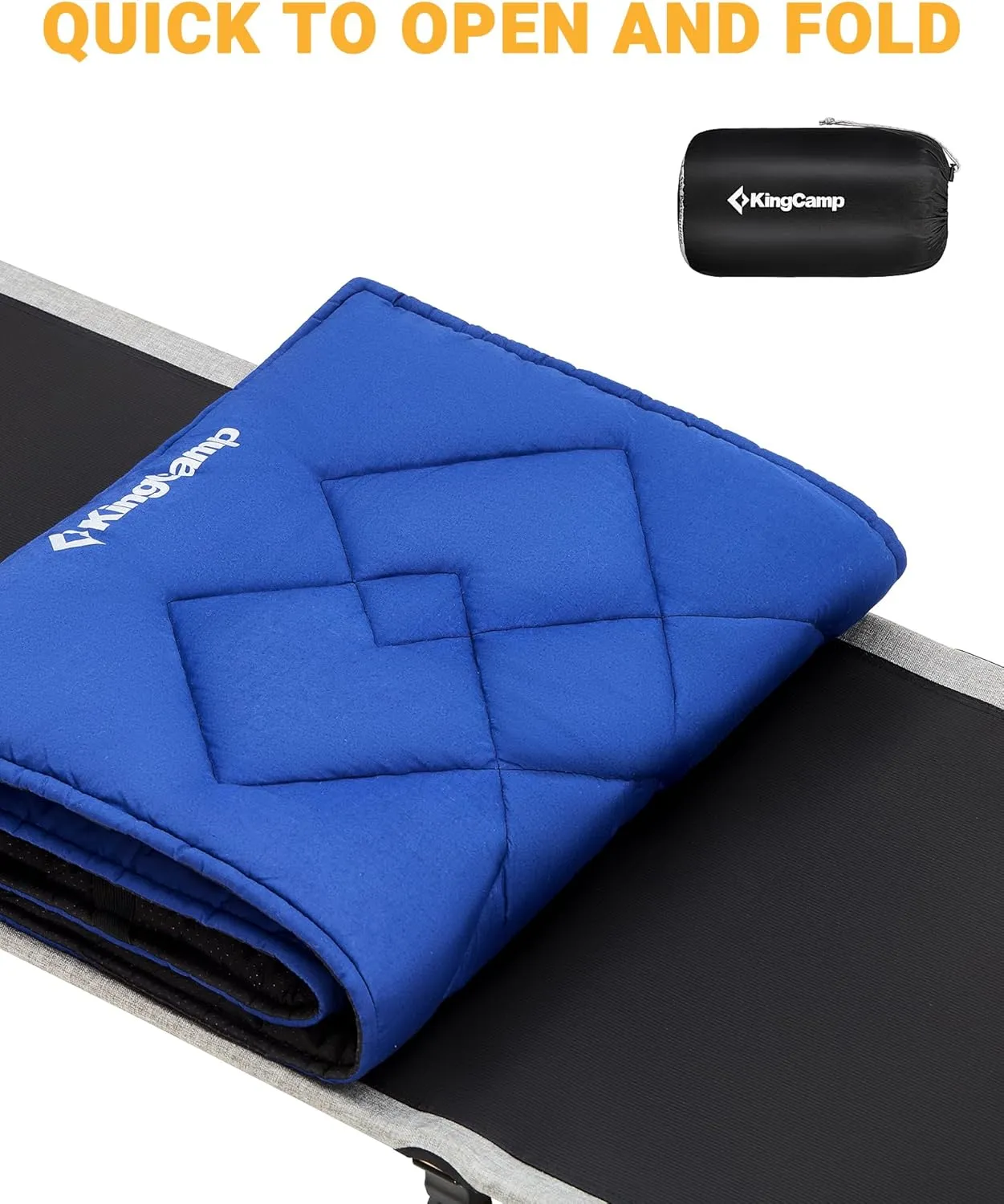 KingCamp Cot Mattress, Portable Lightweight Camping Sleeping Mat Soft Comfortable Non-Slip Cot Pad for Camp Cot, RV Bunk & Twin Beds
