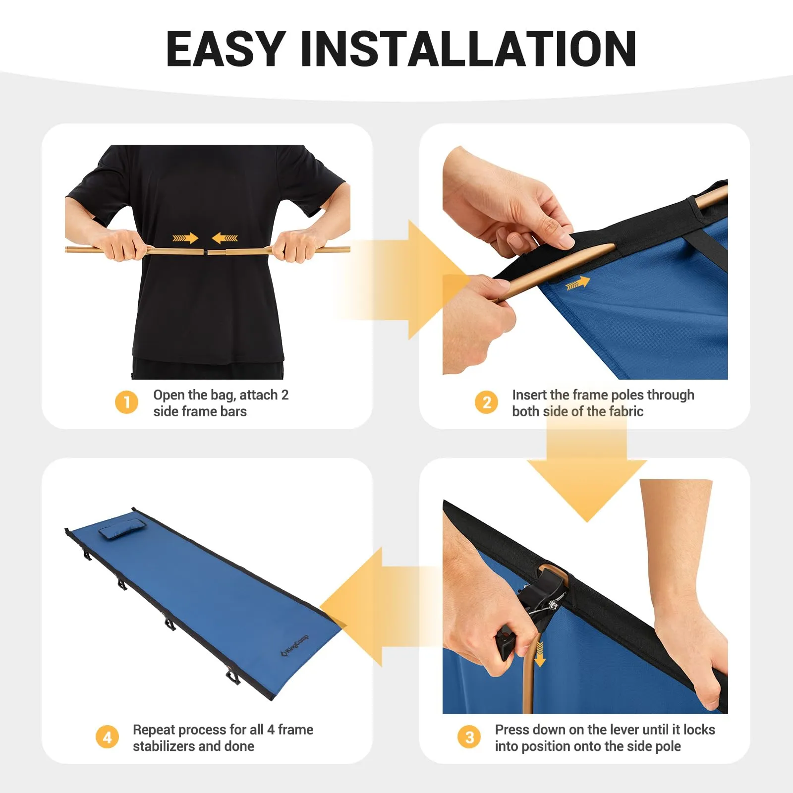 KingCamp Oversized Folding Camping Cots Ultralight Sleeping Cots