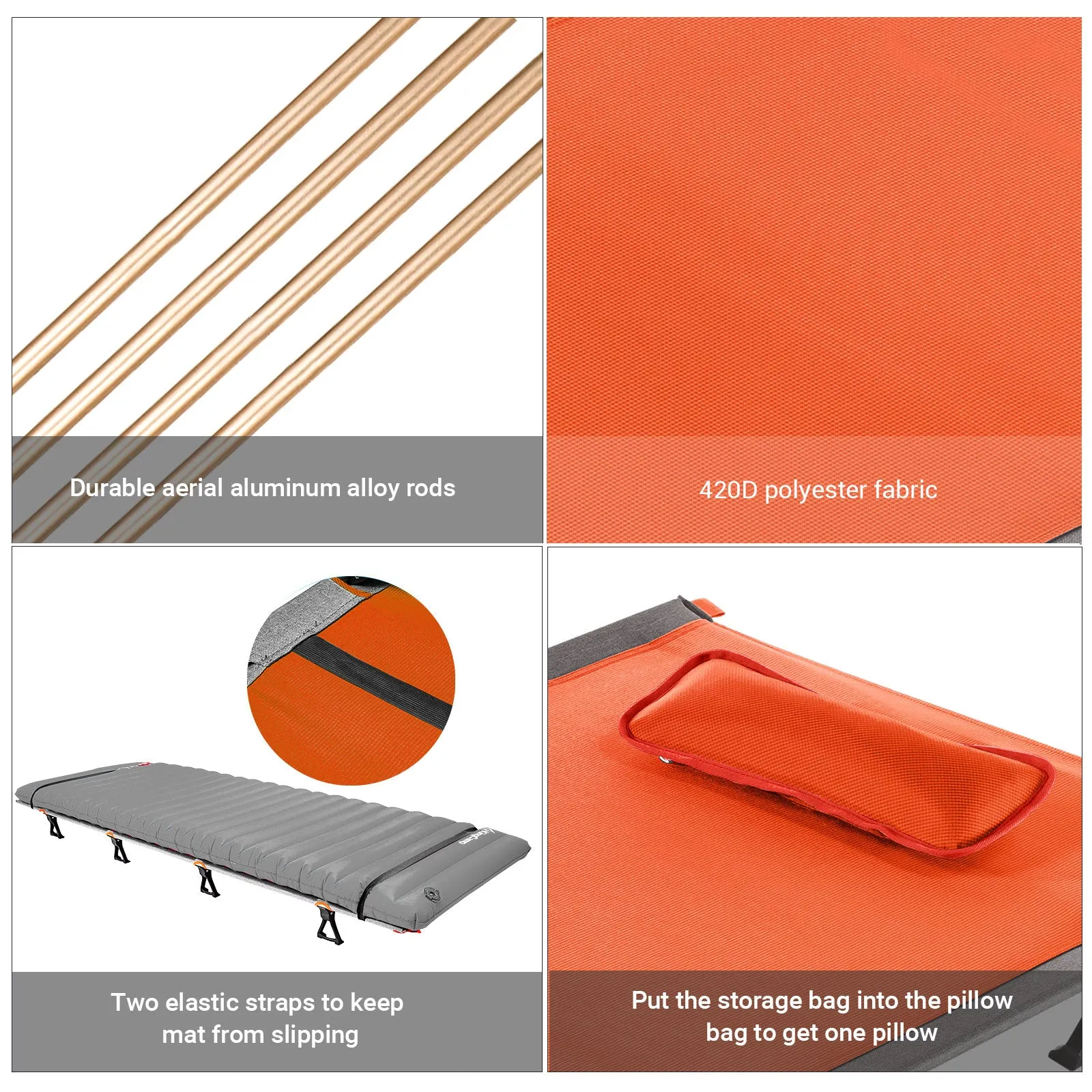 KingCamp Oversized Folding Camping Cots Ultralight Sleeping Cots