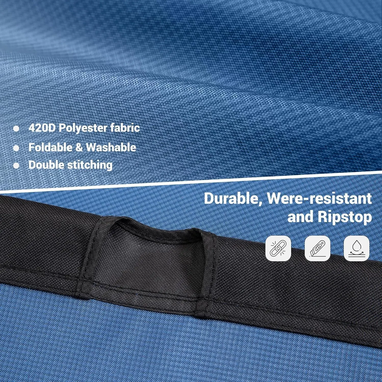 KingCamp Ultralight Camping Cot, Portable Folding Cots 265lbs Heavy Duty Sleeping Bed with Pad Pillow for Adults Outdoor Backpacking Travel Hiking, Blue/Black