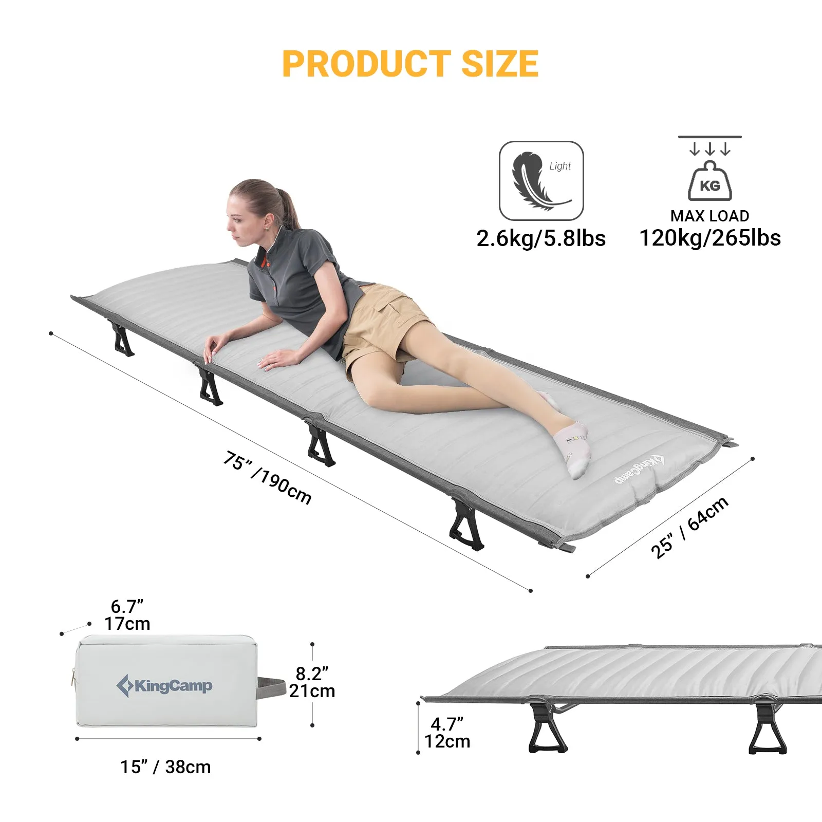 KingCamp Ultralight Folding Air Cot