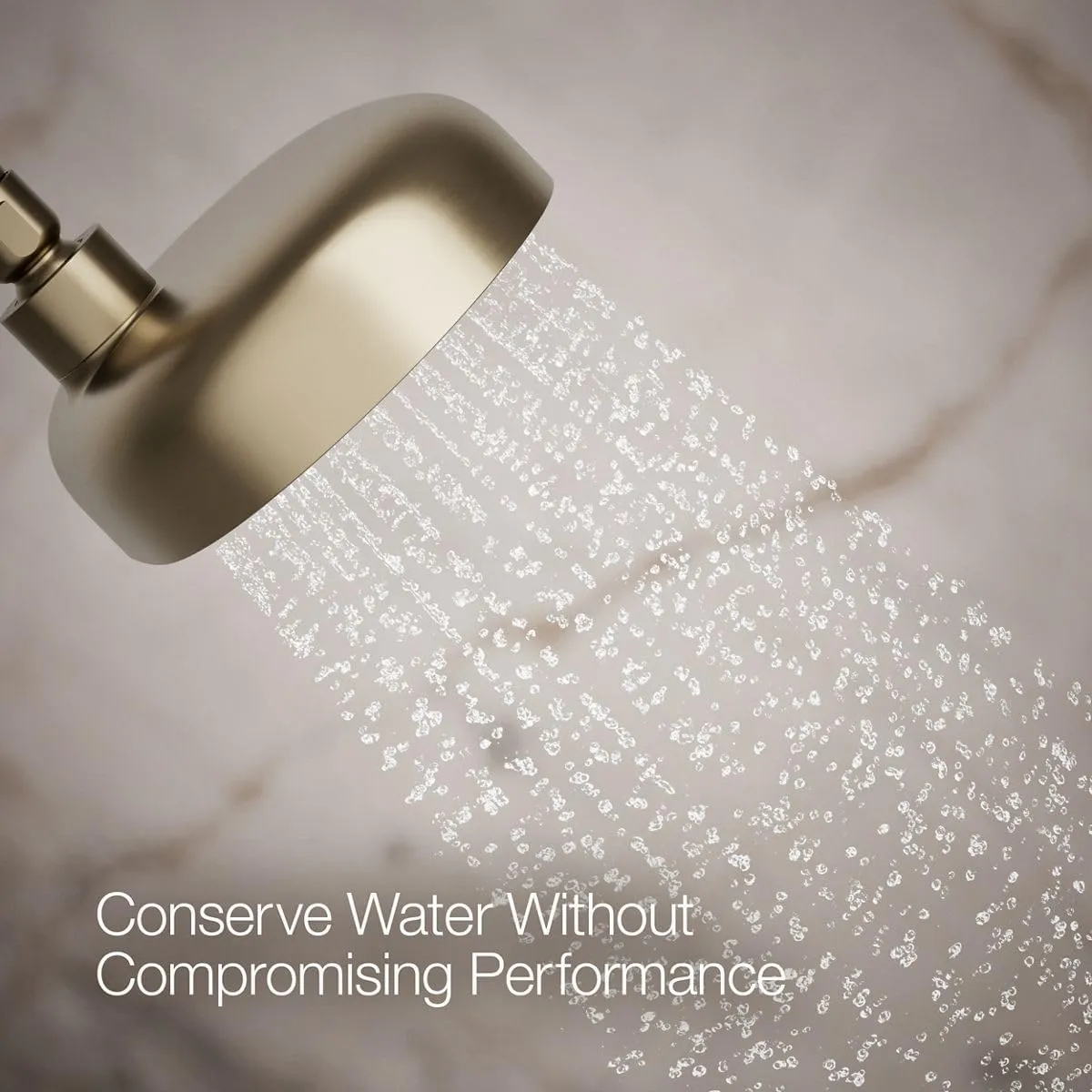 KOHLER 26290-G-BV Statement Three-Function SHOWERHEAD, Maximum Spray Performance with Mode Selector Buttons, Vibrant Brushed Bronze, 1.75 GPM