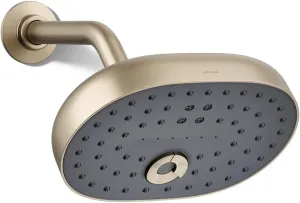KOHLER 26290-G-BV Statement Three-Function SHOWERHEAD, Maximum Spray Performance with Mode Selector Buttons, Vibrant Brushed Bronze, 1.75 GPM