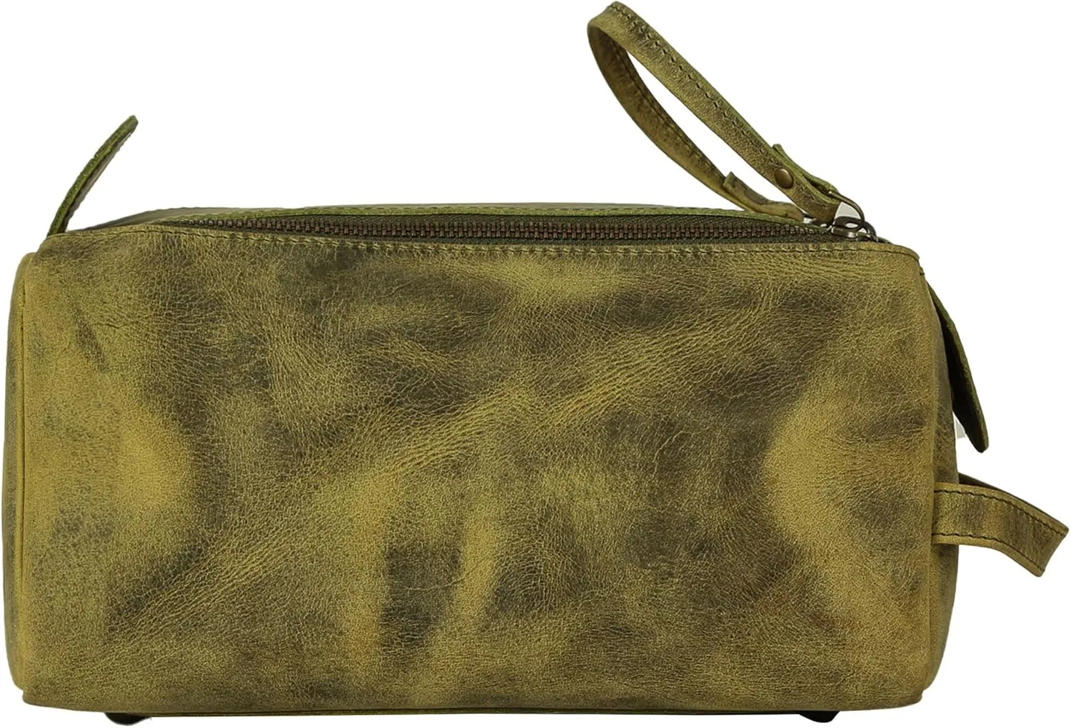 KomalC Premium Buffalo Leather Unisex Toiletry Bag Travel Dopp Kit