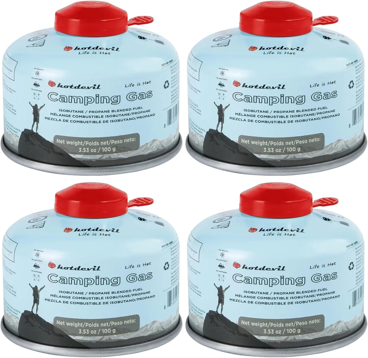 KOMAN Isobutane Fuel Canister 100 Gram Camping Stove Fuel Butane Propane Blend Camping Fuel Gas Canister Butane Fuel Canister Backpacking Stove Fuel