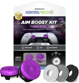KontrolFreek Aim Boost Kit for PlayStation 5 (PS5) and PlayStation 4 (PS4) Controller | Includes Performance Thumbsticks and Precision Rings | Frenzy Edition