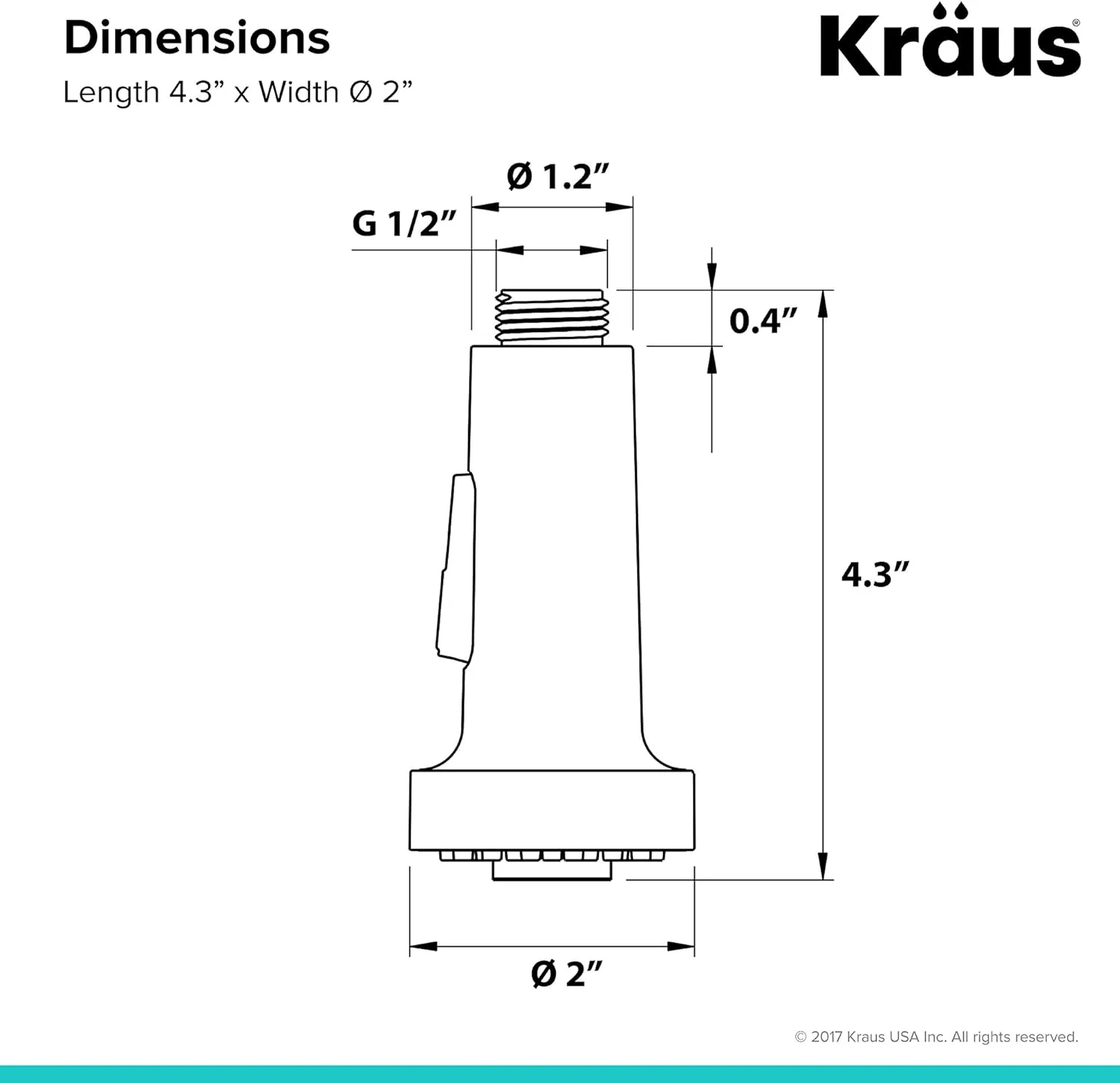Kraus KFS-1SS Dual Function Kitchen Faucet Sprayer, Stainless Steel