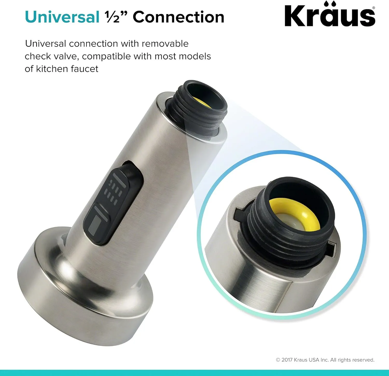 Kraus KFS-1SS Dual Function Kitchen Faucet Sprayer, Stainless Steel