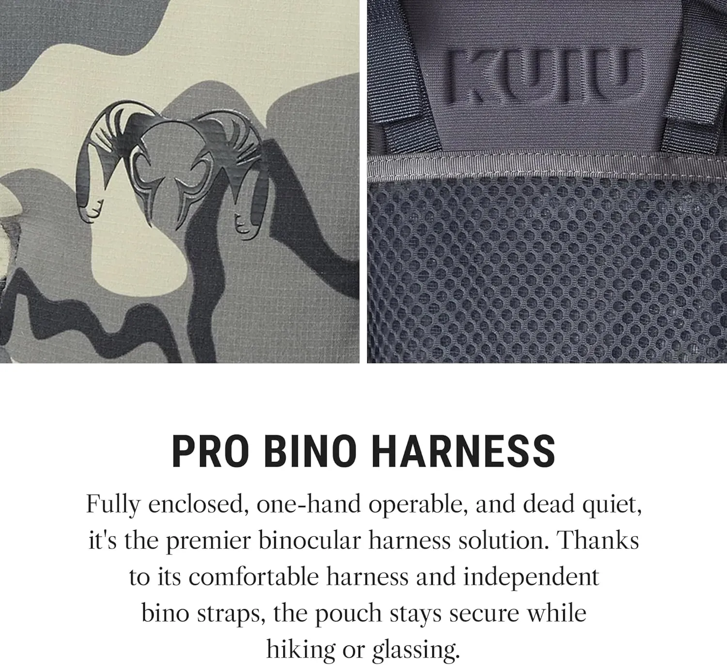 KUIU PRO Bino Harness – Waterproof, Adjustable, One-Hand Lid, Custom Foam Shims, Hydration Rig Compatible Binocular Harness