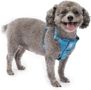 Kurgo Tru-Fit Smart Harness, Dog Harness, Pet Walking Harness, Quick Release Buckles, Front D-Ring for No Pull Training, Includes Dog Seat Belt Tether (Blue, Small)