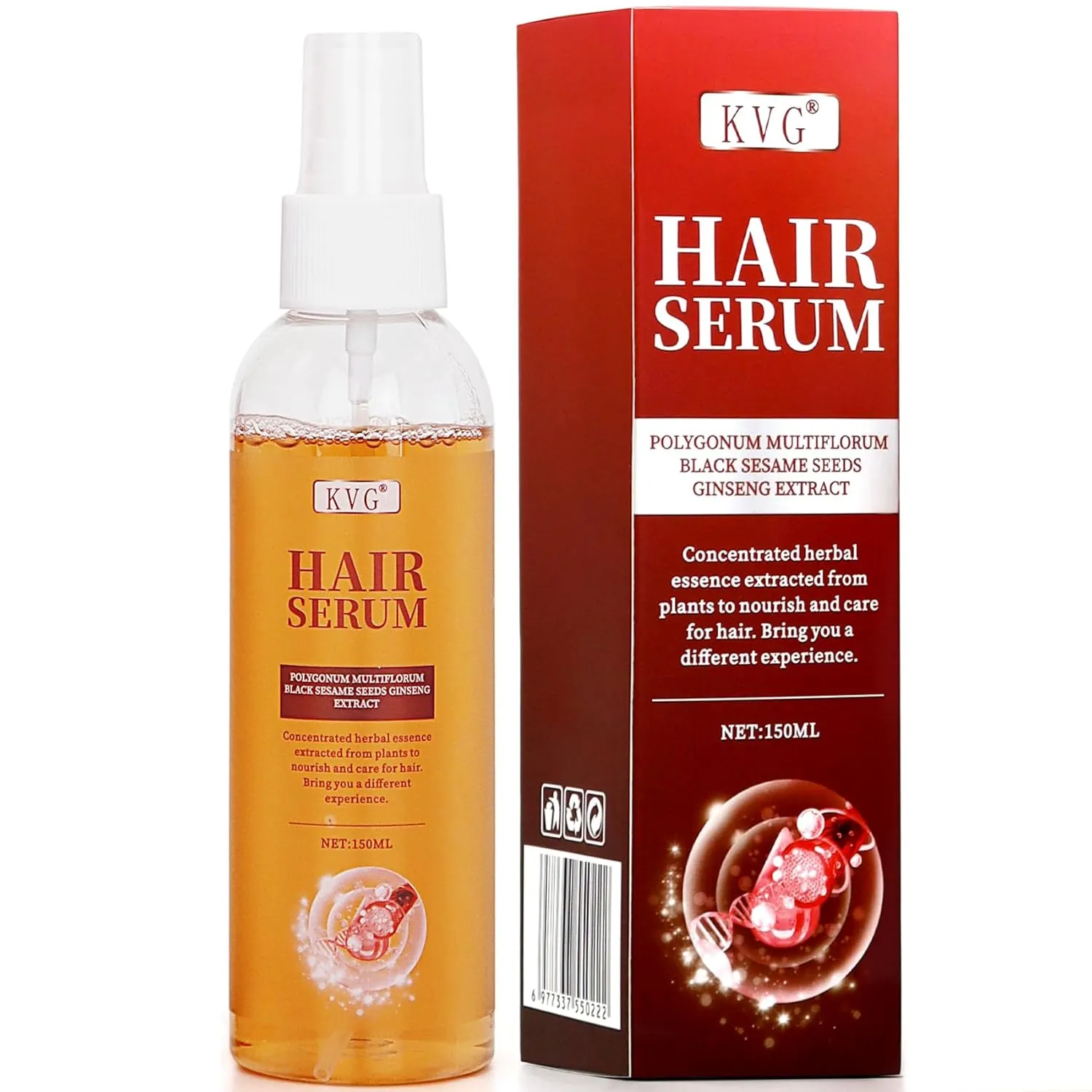 KVG Natural Hair Growth Spray, Hair Growth Products of Hair Loss/Thinning/Damaged/Dry/Flaky/Oily, Hair Loss Treatments for Women & Men (5.07 Fl.Oz)