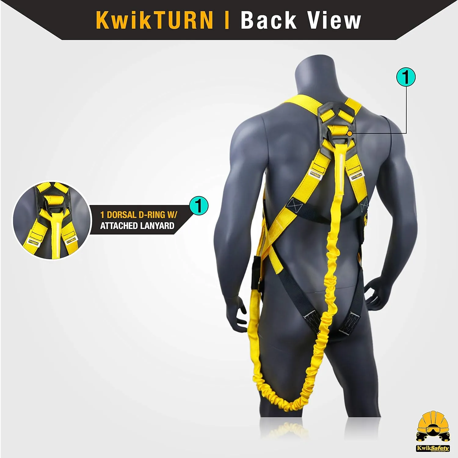 KwikSafety SCORPION Safety Harness Fall Protection Kit | Fall Protection Harness & Attached 6ft Lanyard | ANSI OSHA