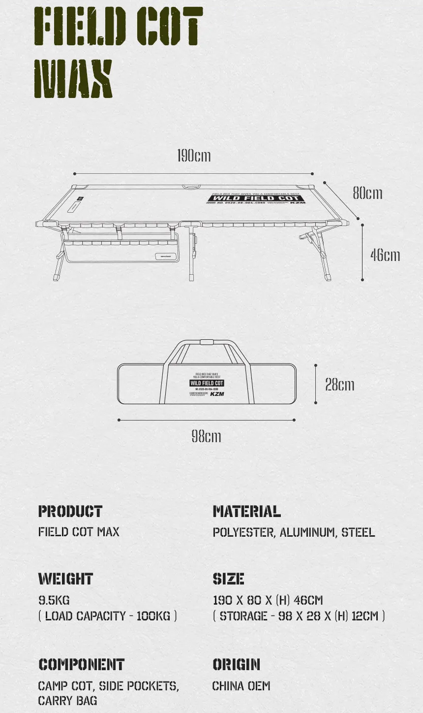 KZM Field Cot Max