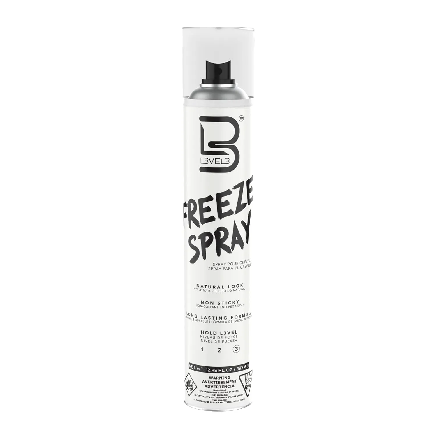 L3 Level 3 Freeze Hair Spray - Long Lasting and Strong Hold Hair Spray - 400ml