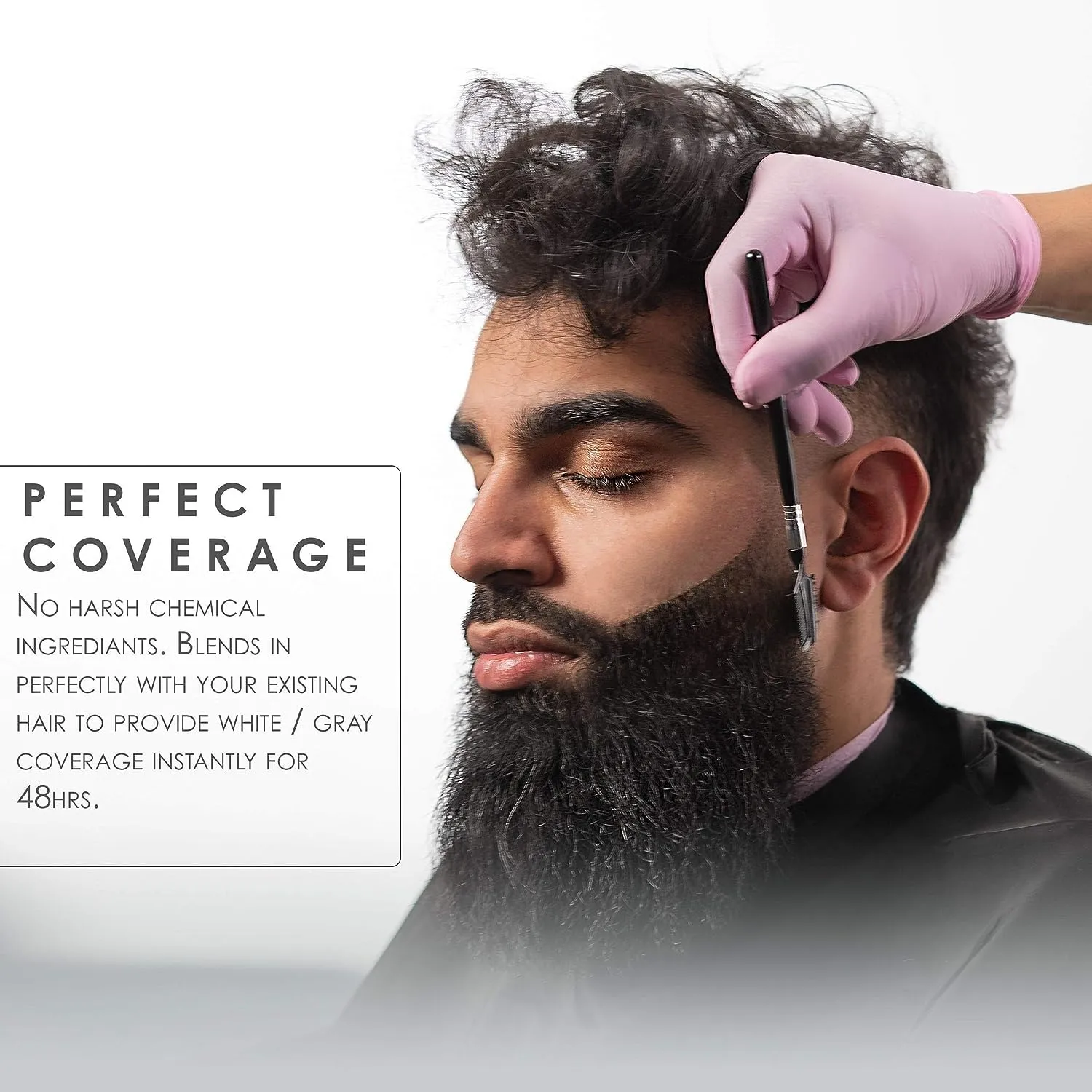 L3 - Level 3 Temporary Beard Color - For Black Hair Beards - Full Beard in Minutes - Easy to Apply and No Mixing Required (4.2 Oz, 2)