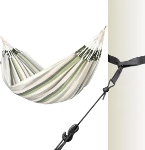 La Siesta® Large Double Brisa Classic Hammock & TreeMount, Trees Beams Posts Suspension Kit - Indoor Outdoor Hammock Swing, Weather Resistant, Cedar