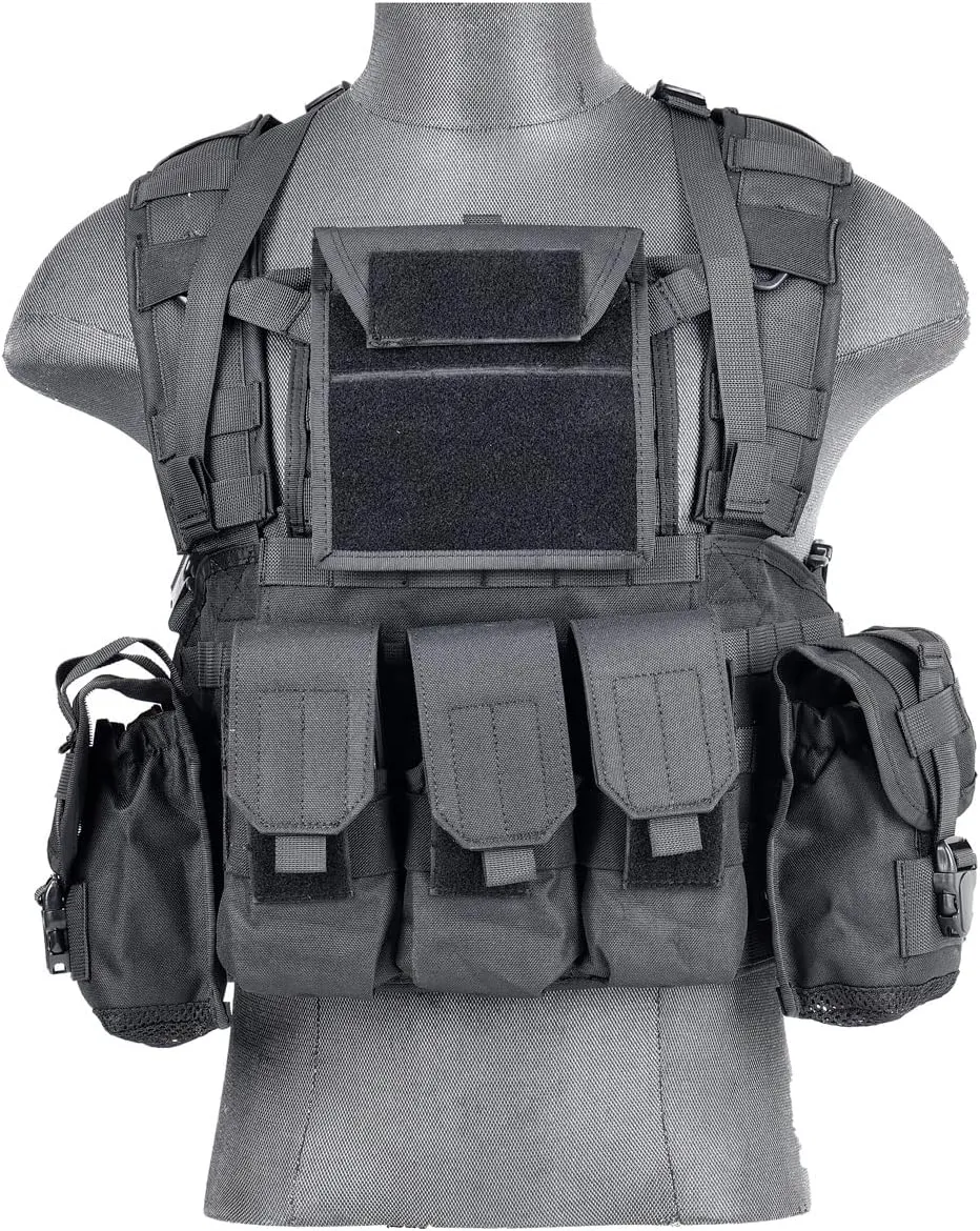 Lancer Tactical Airsoft Paintball Vest M4 M16 MOLLE Modular Chest Rig w/Quick Release Buckles (Small to Extra Large)
