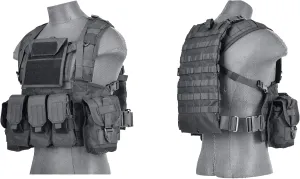 Lancer Tactical Airsoft Paintball Vest M4 M16 MOLLE Modular Chest Rig w/Quick Release Buckles (Small to Extra Large)