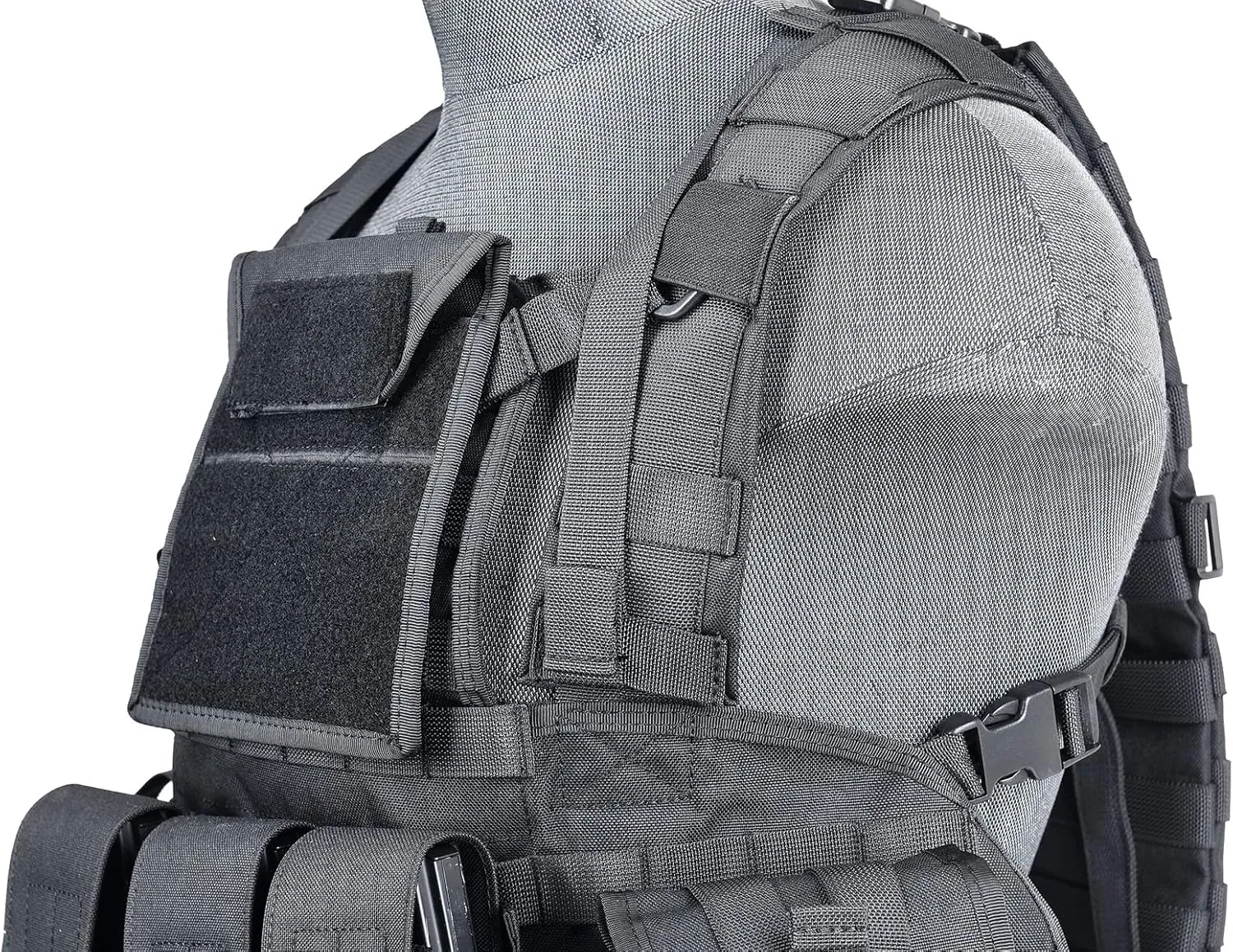 Lancer Tactical Airsoft Paintball Vest M4 M16 MOLLE Modular Chest Rig w/Quick Release Buckles (Small to Extra Large)
